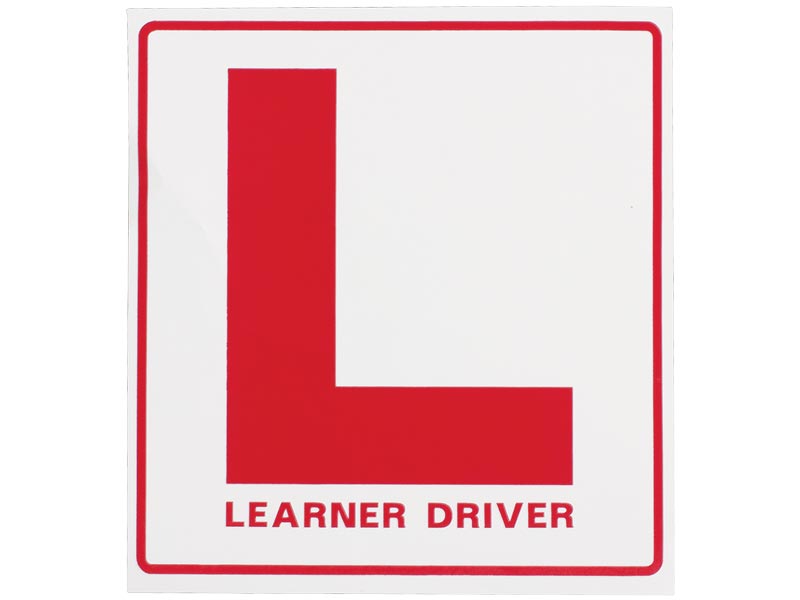 Autogear Learner Driver Sign White Background Red