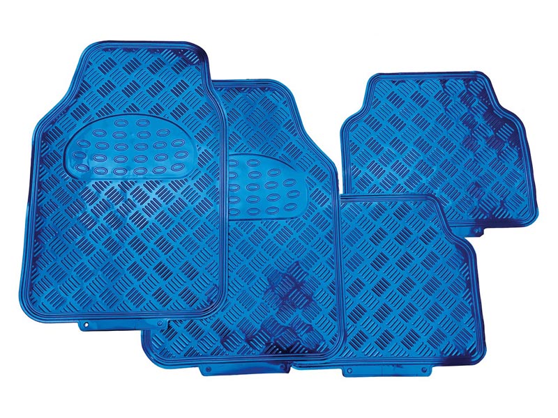 Autogear 4 Piece Aluminium Blue Mat Set