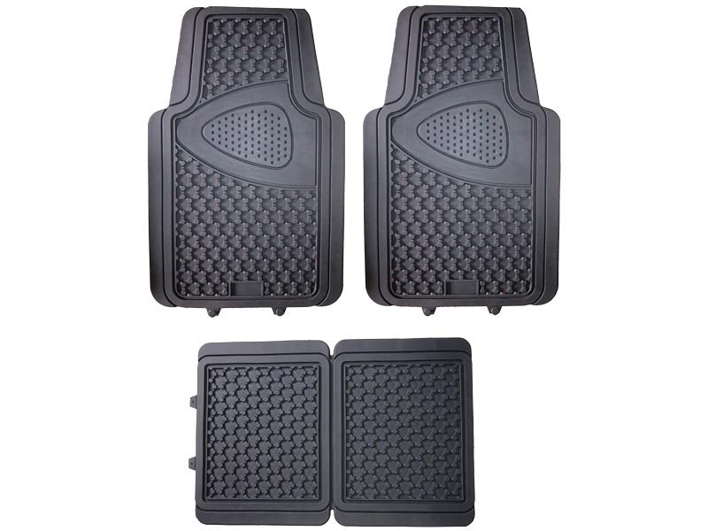 Autogear 4 Piece Black Rubber Mat Set - Front And Rear