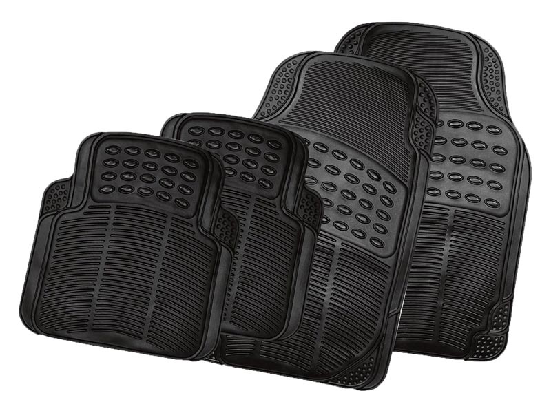 Autogear 4 Piece Black PVC Car Mat Set