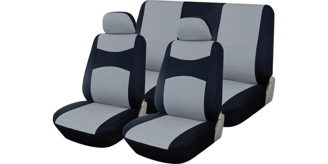 Autogear 6 Piece Black/Silver Promo Seat Cover Set